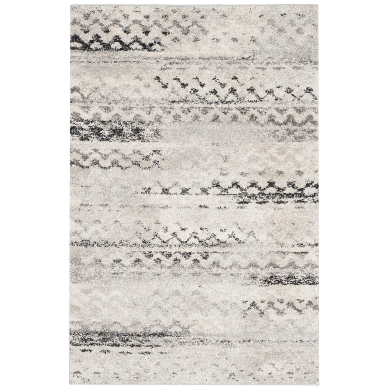 Safavieh Retro Collection Ret2136-1180 Cream / Grey Rug Area Rug Carpet Shag